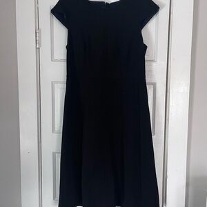 J Crew A Line Dress Womens Petite Black Structured Ponte